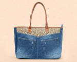 BRITNEY LEOPARD PRINT DARK TOTE BAG