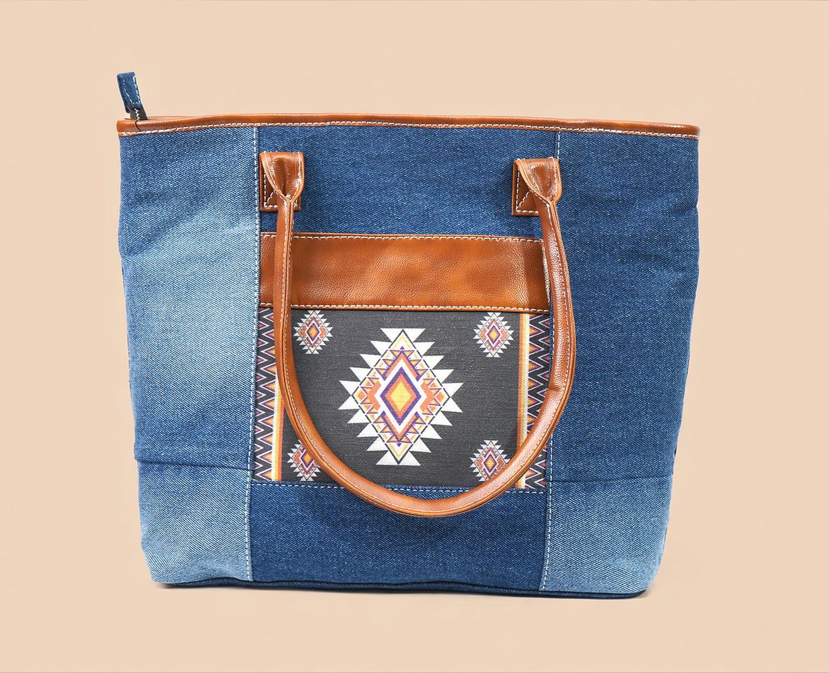 COBAIN NAWAZO PRINT DARK TOTE BAG
