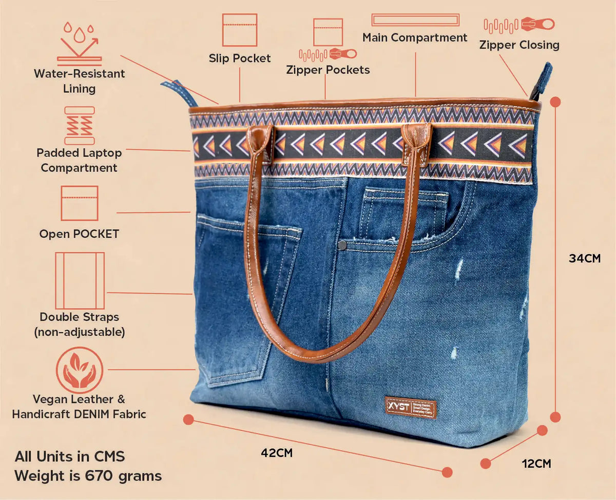 COBAIN NAWAZO PRINT DARK TOTE BAG