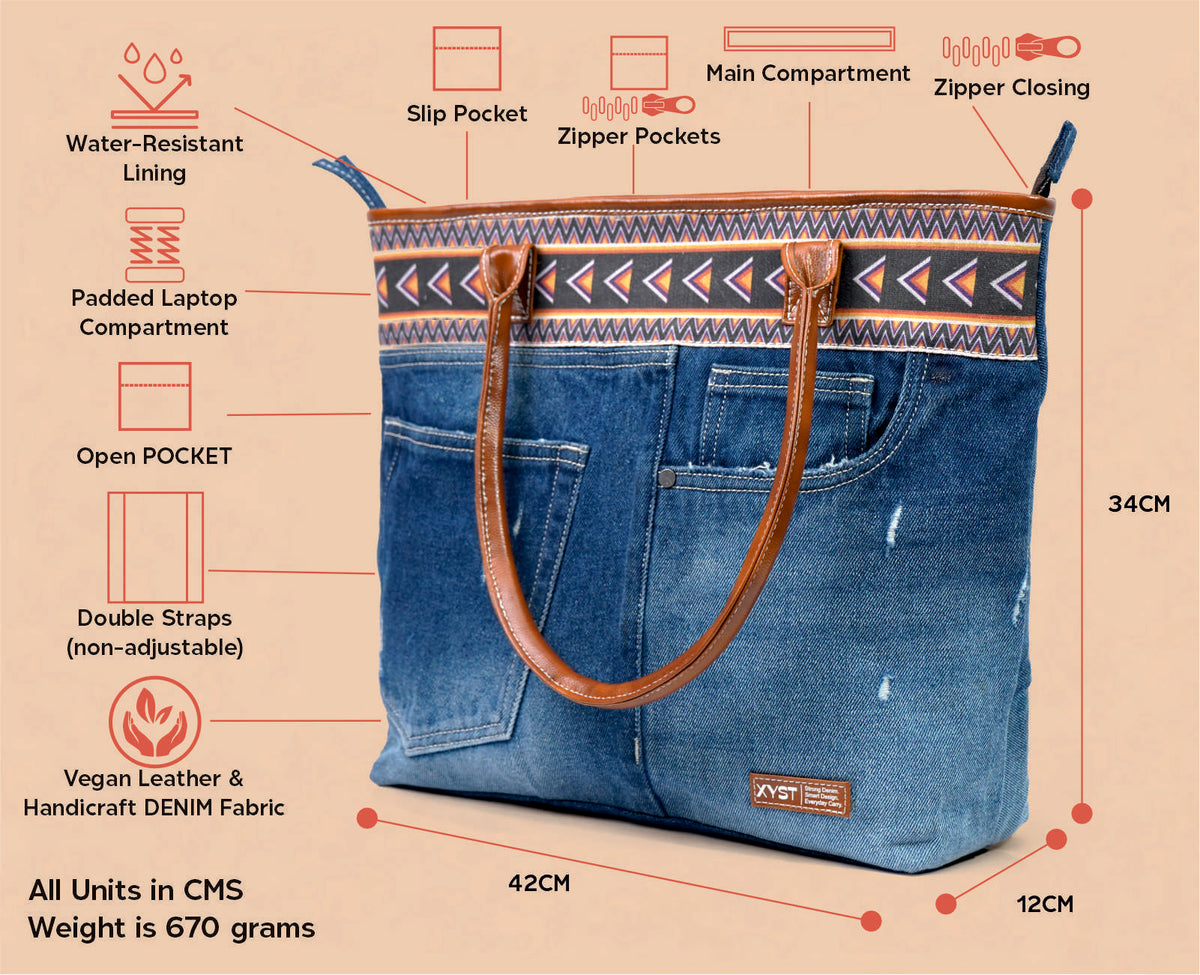 COBAIN NAWAZO PRINT DARK TOTE BAG