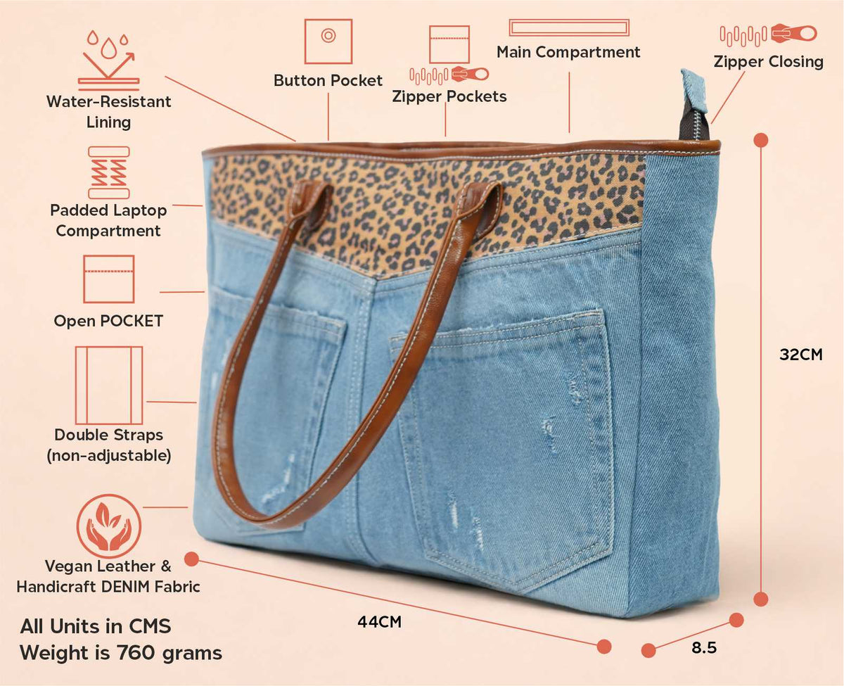 BRITNEY LEOPARD PRINT LIGHT TOTE BAG