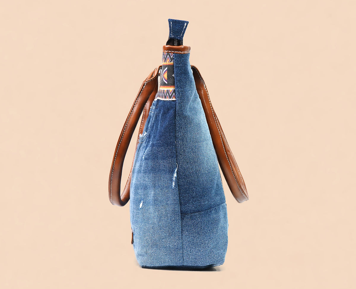 COBAIN NAWAZO PRINT DARK TOTE BAG