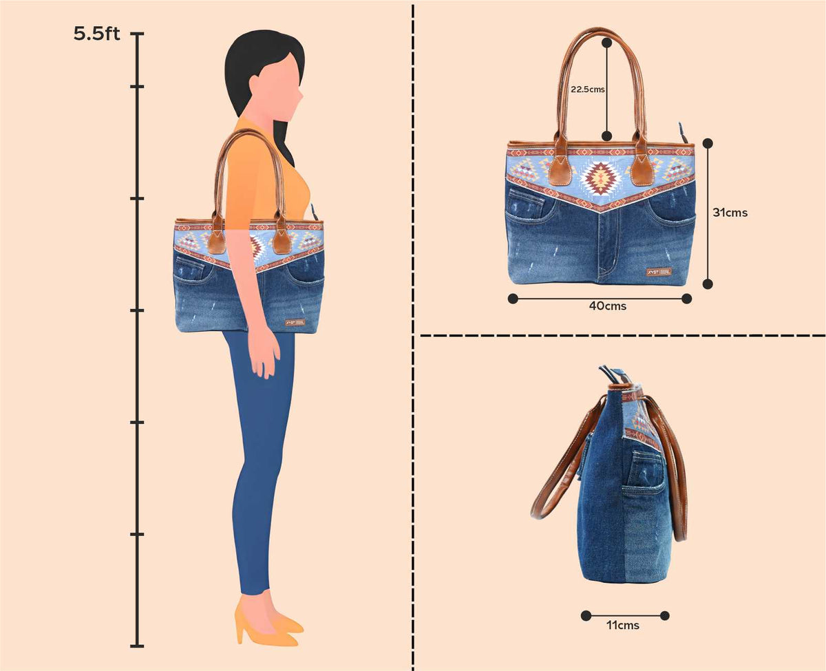 HILTON TRIBAL PRINT DARK TOTE BAG