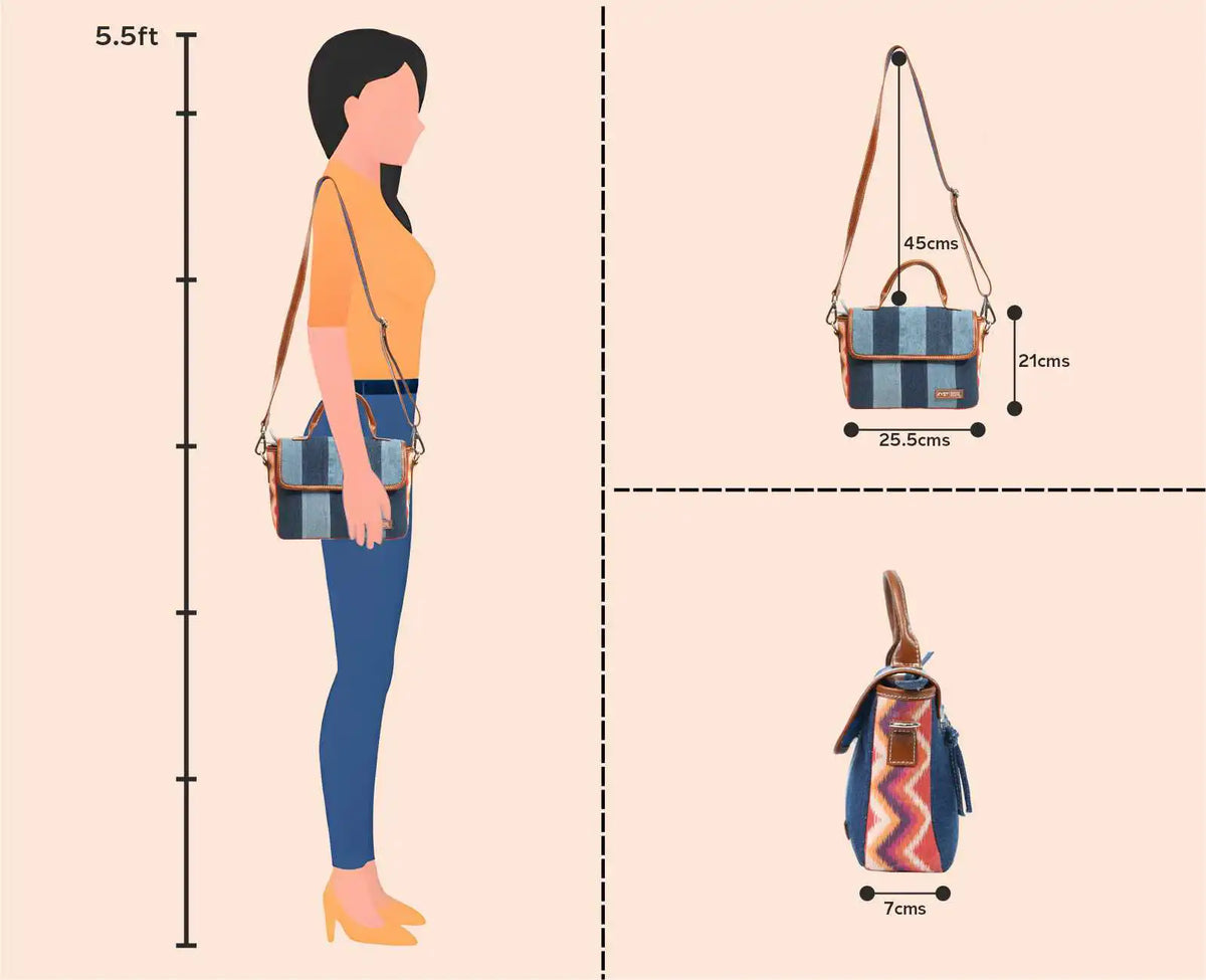 COURTNEY TRIBAL PRINT DARK SLING BAG