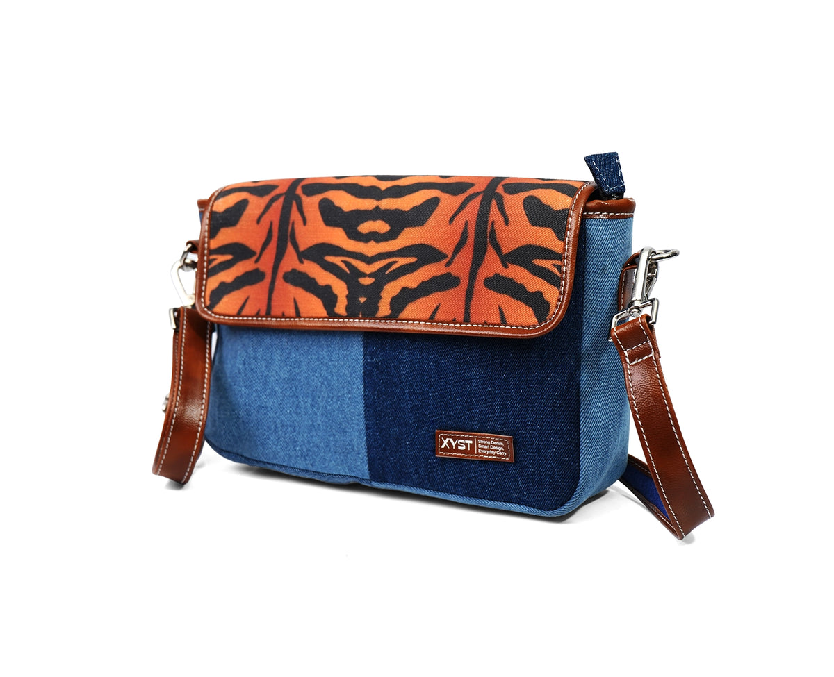 SIMPSON TIGER PRINT DARK SLING BAG