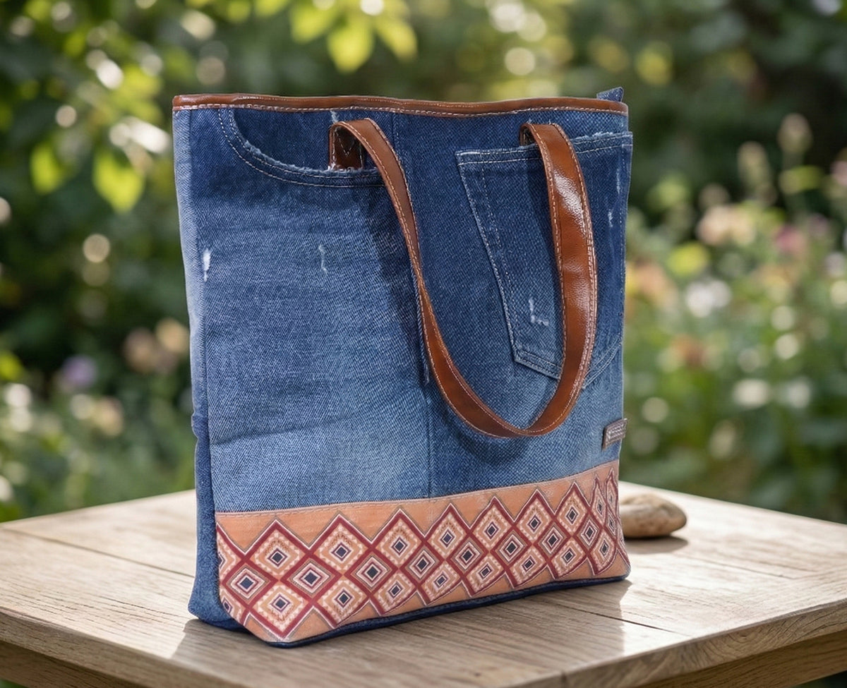 RYDER NAWAZO PRINT DARK TOTE BAG