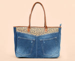 BRITNEY LEOPARD PRINT DARK TOTE BAG