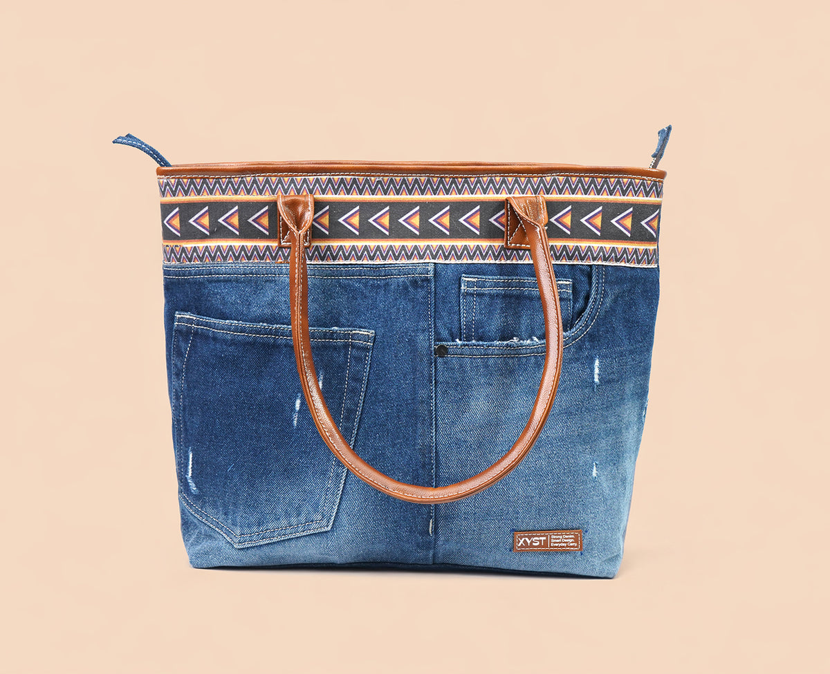 COBAIN NAWAZO PRINT DARK TOTE BAG