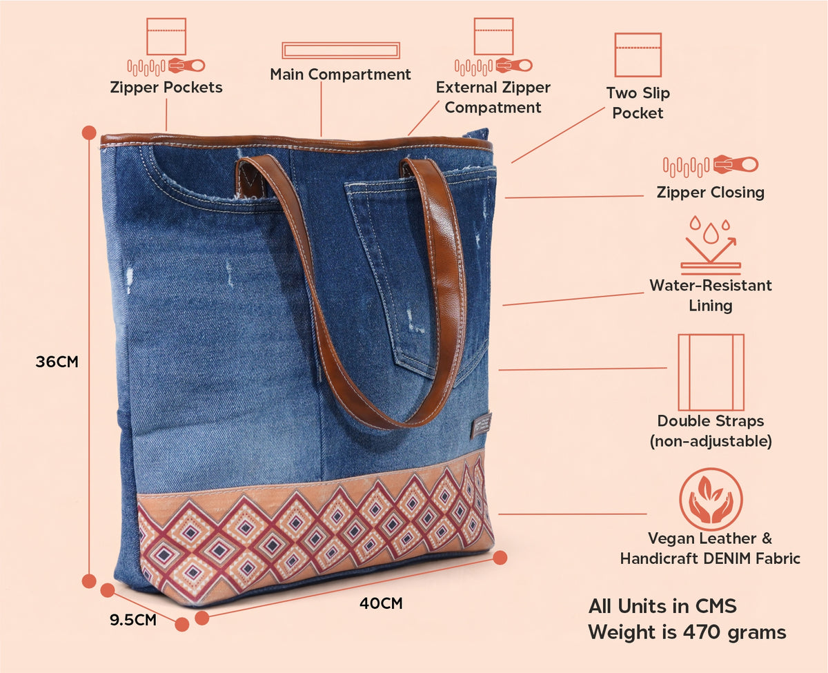 RYDER NAWAZO PRINT DARK TOTE BAG