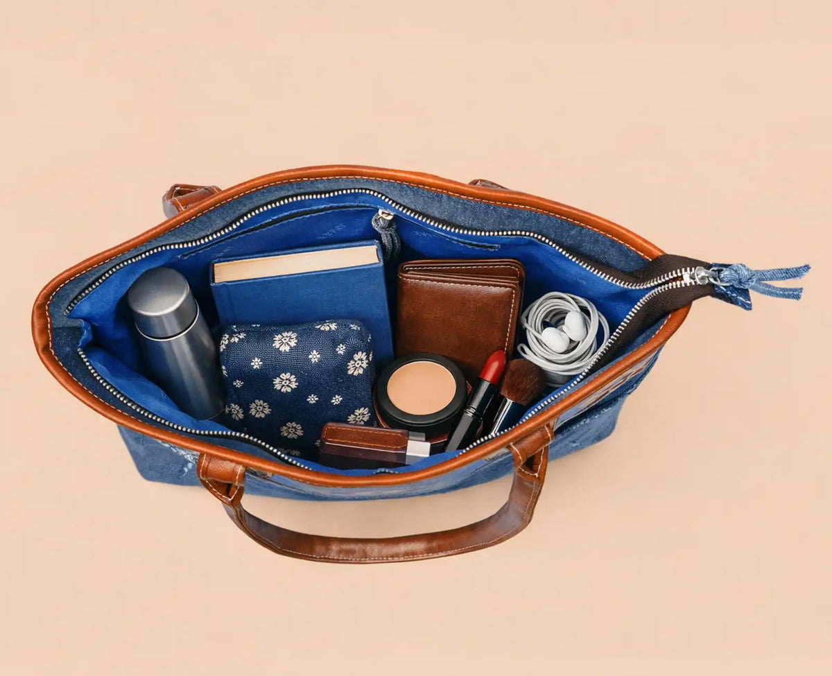 HILTON TRIBAL PRINT DARK TOTE BAG
