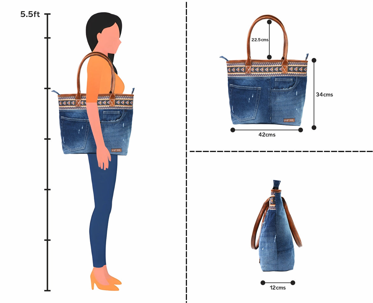 COBAIN NAWAZO PRINT DARK TOTE BAG
